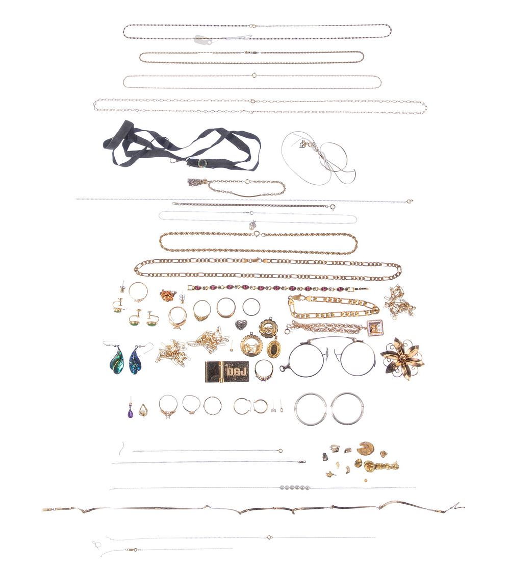 Lot 177: Gold, Sterling Silver and Costume Jewelry Assortment