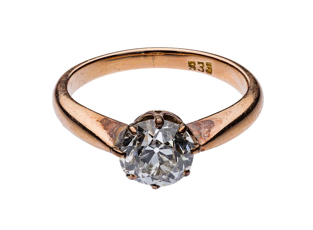 Lot 189: 14k Rose Gold and Diamond Ring