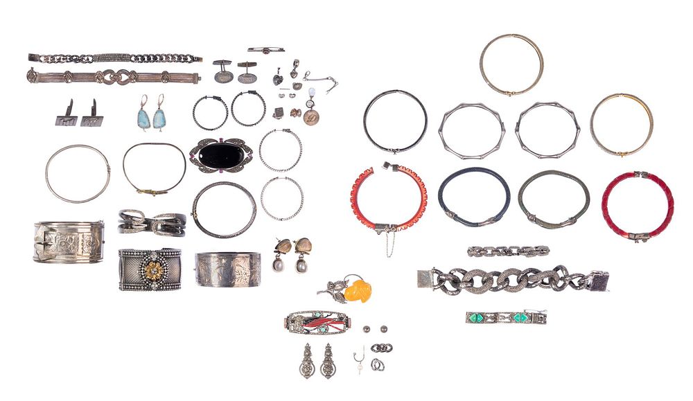 Lot 197: Sterling Silver Bracelet and Jewelry Assortment
