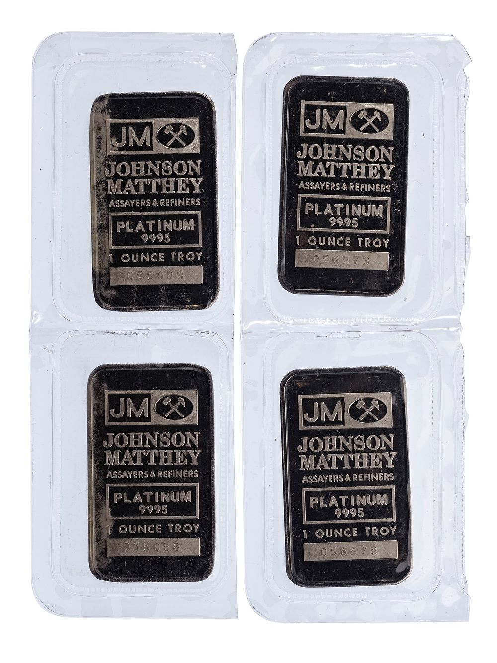 Lot 209: Johnson Matthey Platinum 1ozt Bar Collection