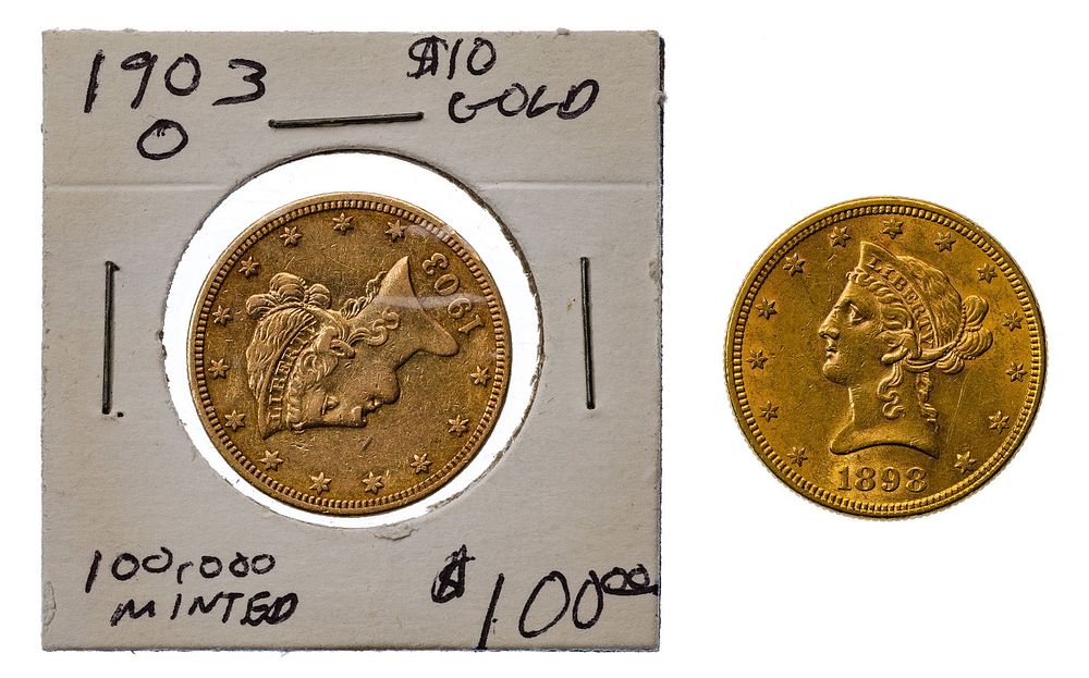 Lot 211: 1898 and 1903-O $10 Gold
