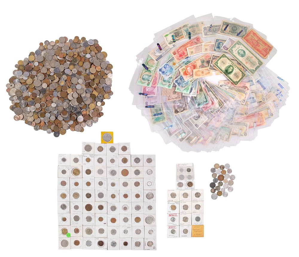 Lot 233: World: Coin and Currency Assortment