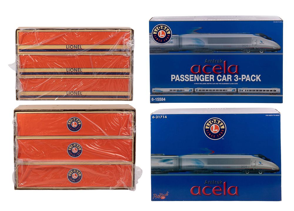Lot 249: Lionel Model Train O Scale Amtrack Acela Sets