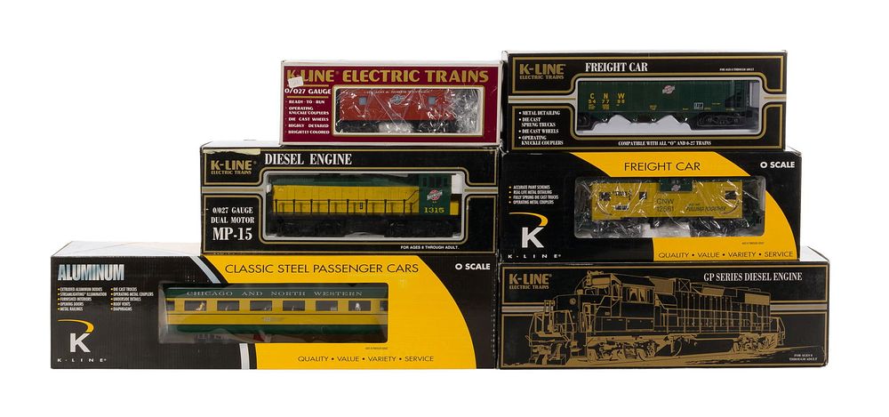Lot 288: K-Line Model Train Chicago & Northwestern Assortment