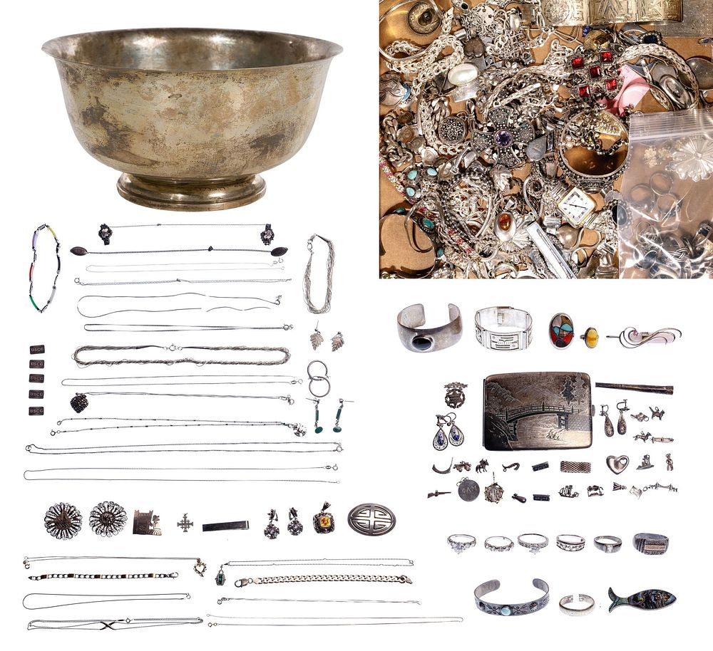 Lot 163: Sterling and European Silver Assortment