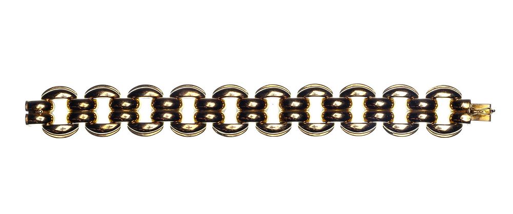 Lot 166: 14k Yellow Gold Link Bracelet