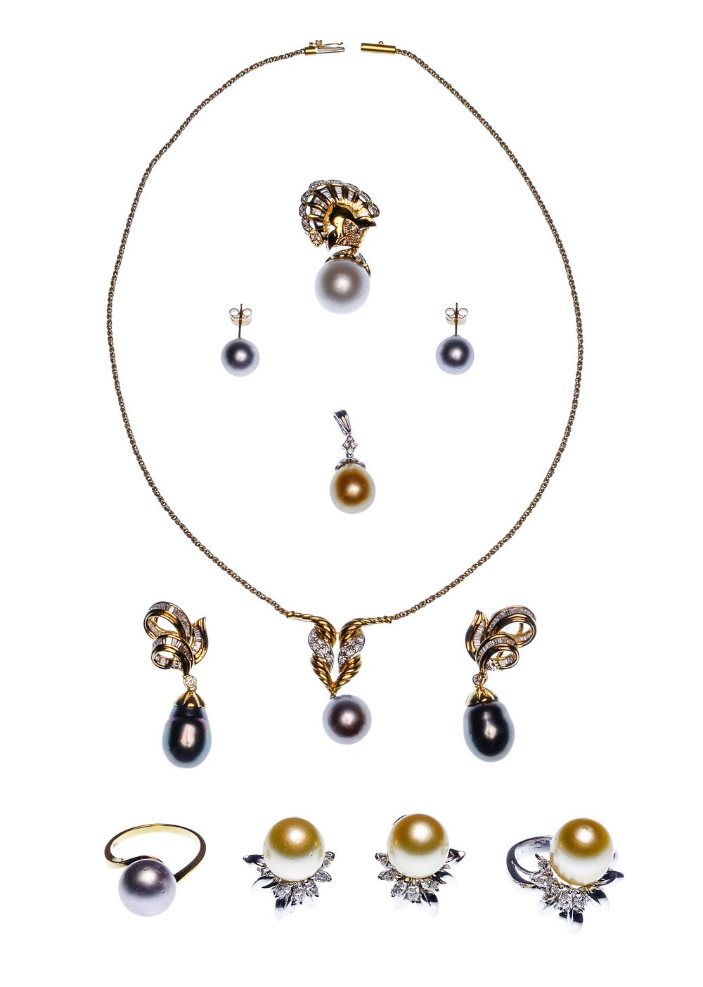 Lot 168: 18k Gold and Pearl Jewelry Assortment