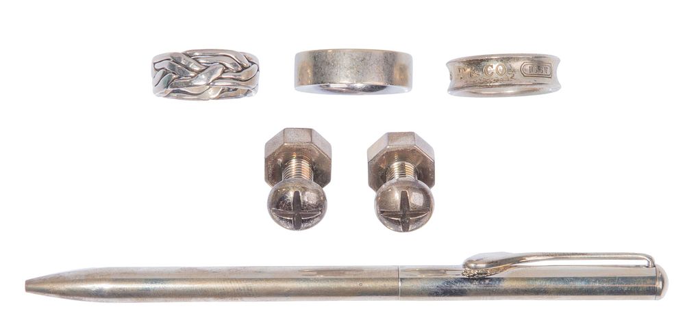 Lot 203: 18k Gold Ring and Sterling Silver Assortment