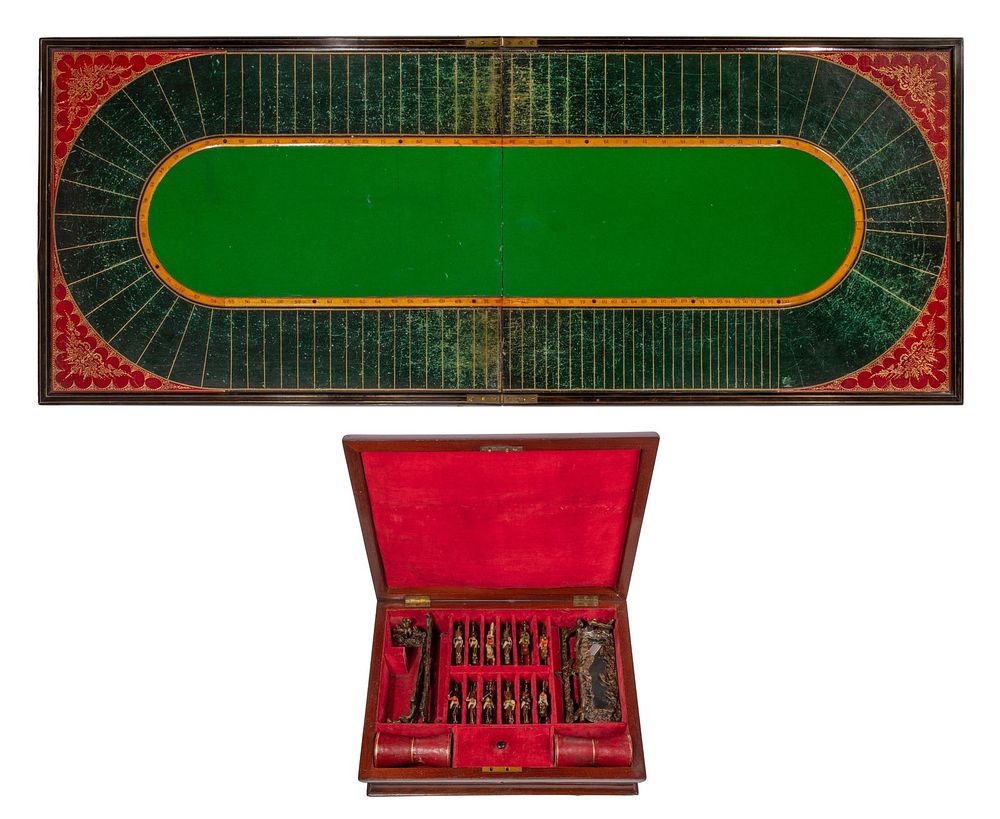 Lot 378: Steeple Chase Game Board and Pieces