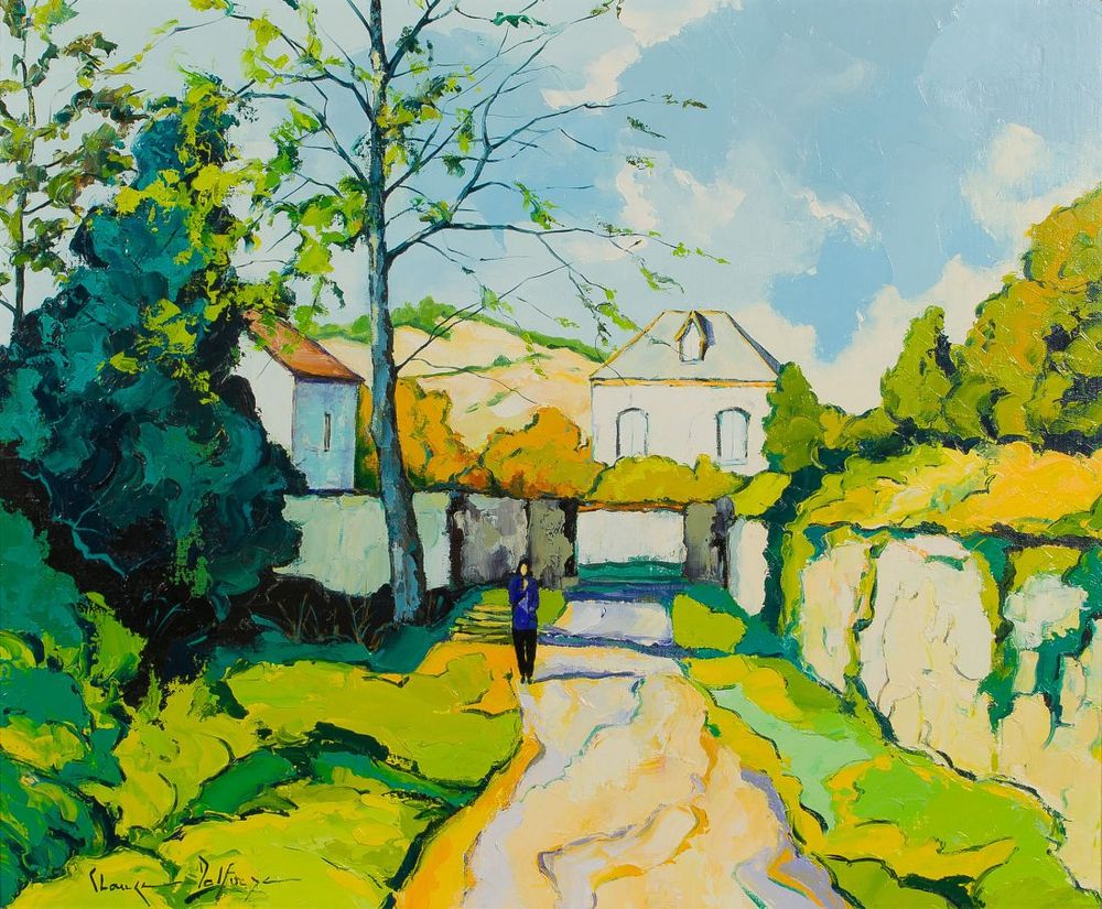 Lot 161: Claude Del Forge (French, b.1956) 'Le Promeneur' Oil on Canvas