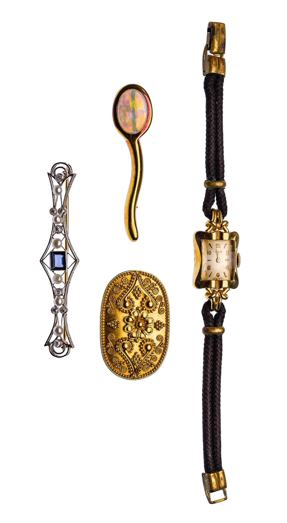 Lot 183: Platinum and 18k Yellow Gold Jewelry Assortment