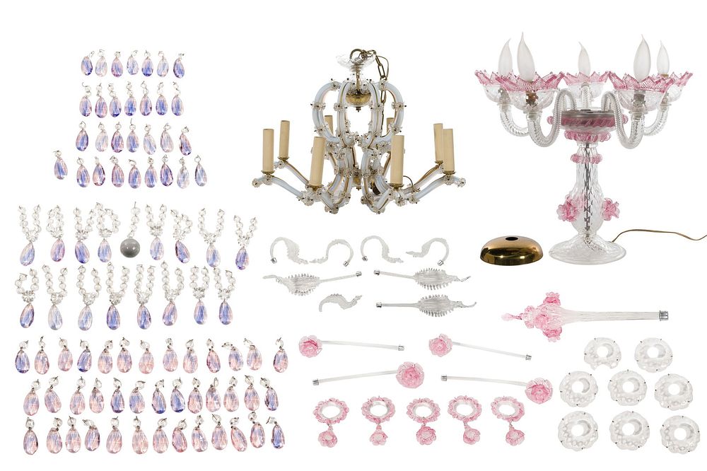 Lot 295: Venetian / Murano Glass Light Fixtures