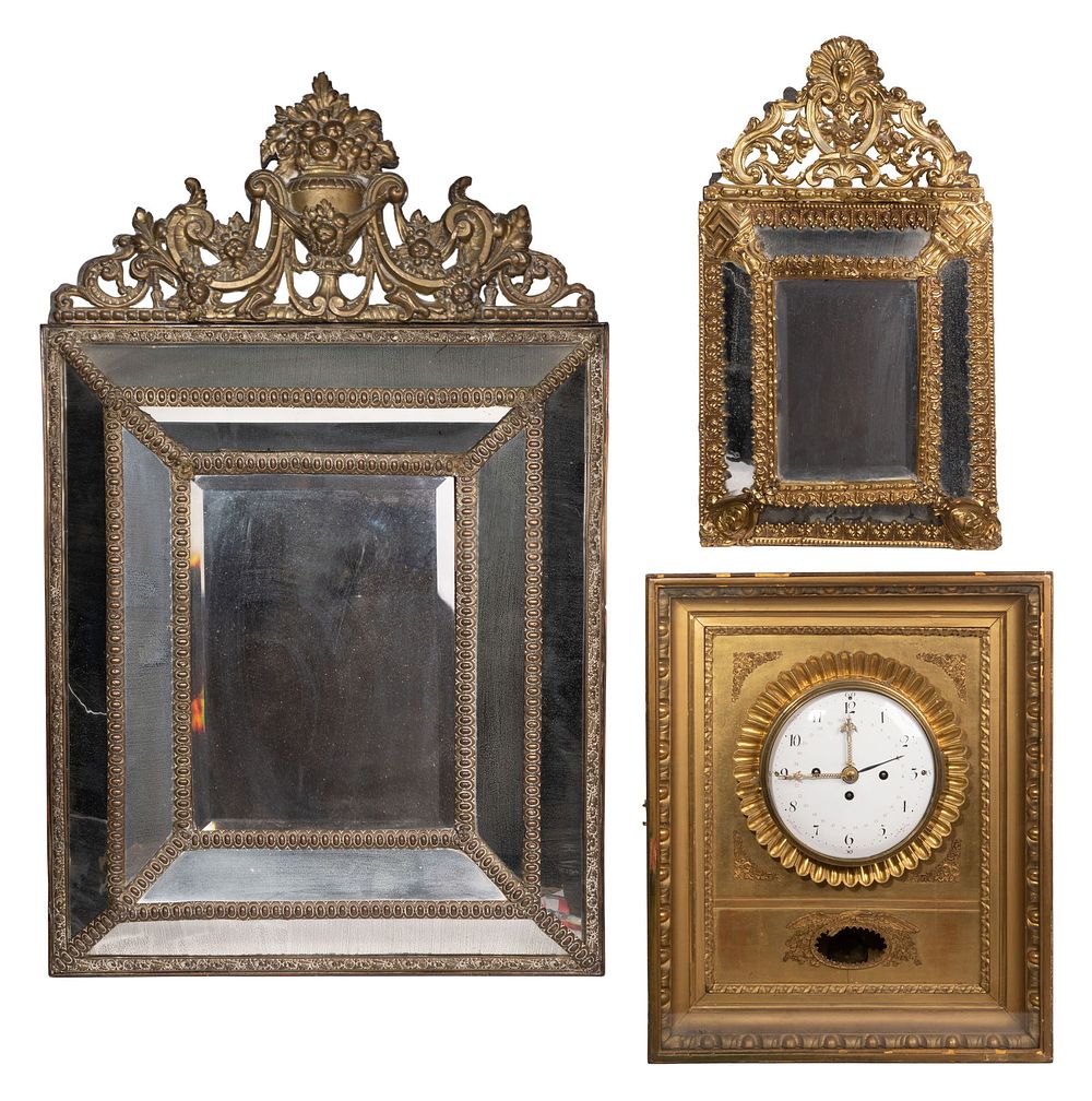 Lot 301: Decorative Wall Mirrors and Clock