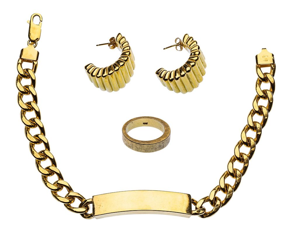 Lot 151: 18k Yellow Gold Jewelry Assortment