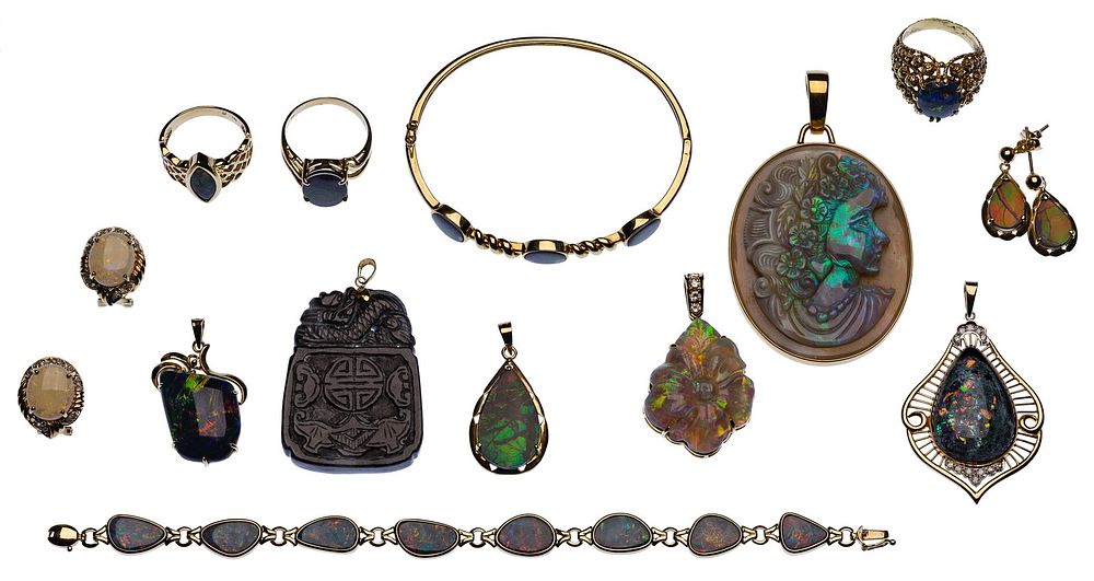 Lot 154: 14k Gold and Opal Jewelry Assortment
