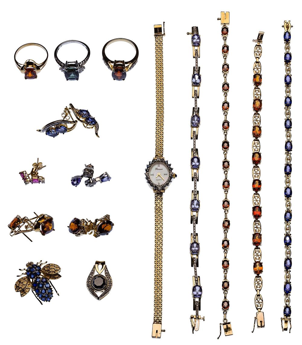 Lot 155: 14k Gold and Semi-Precious Gemstone Jewelry Assortment