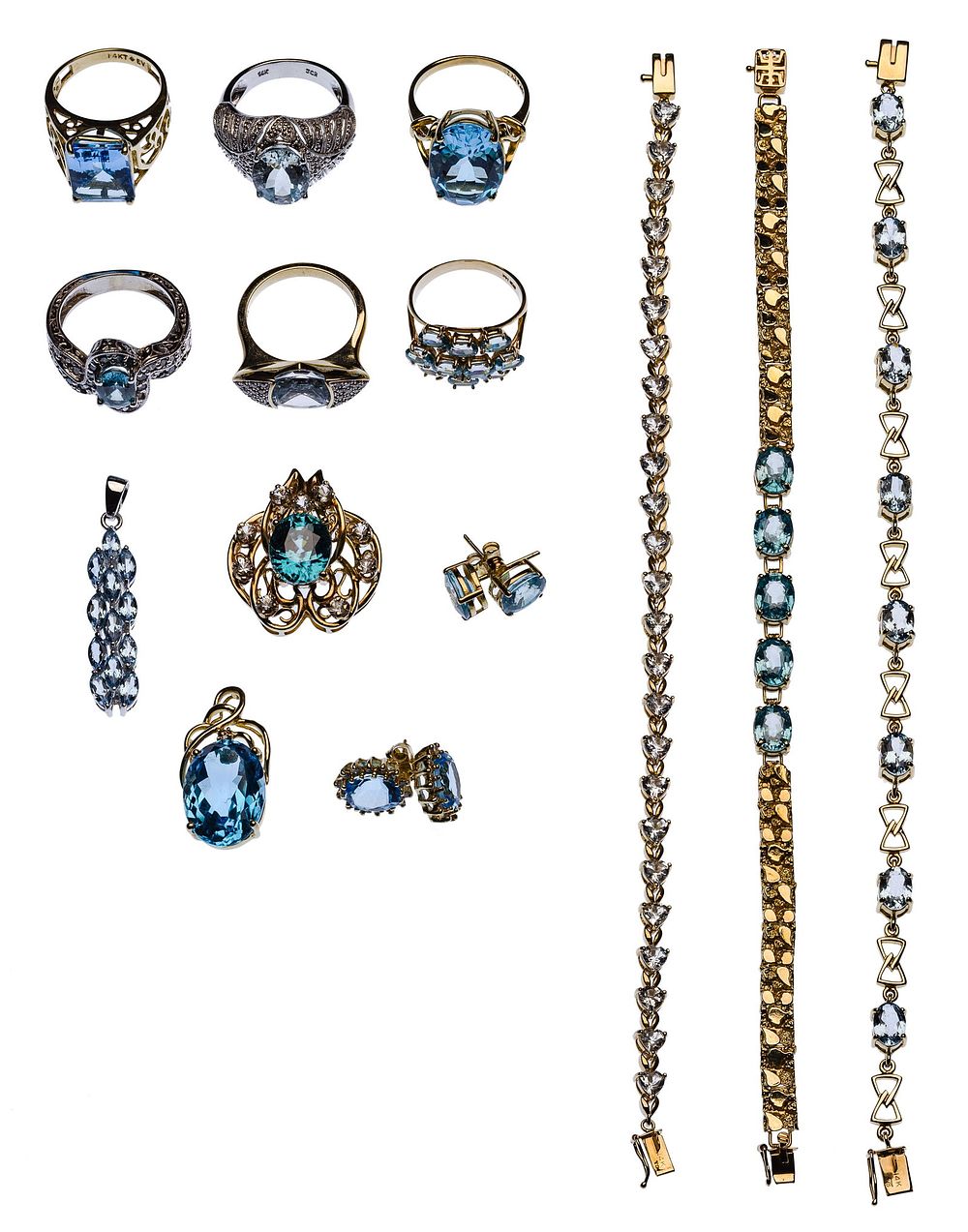 Lot 156: 14k Gold and Semi-Precious Gemstone Jewelry Assortment