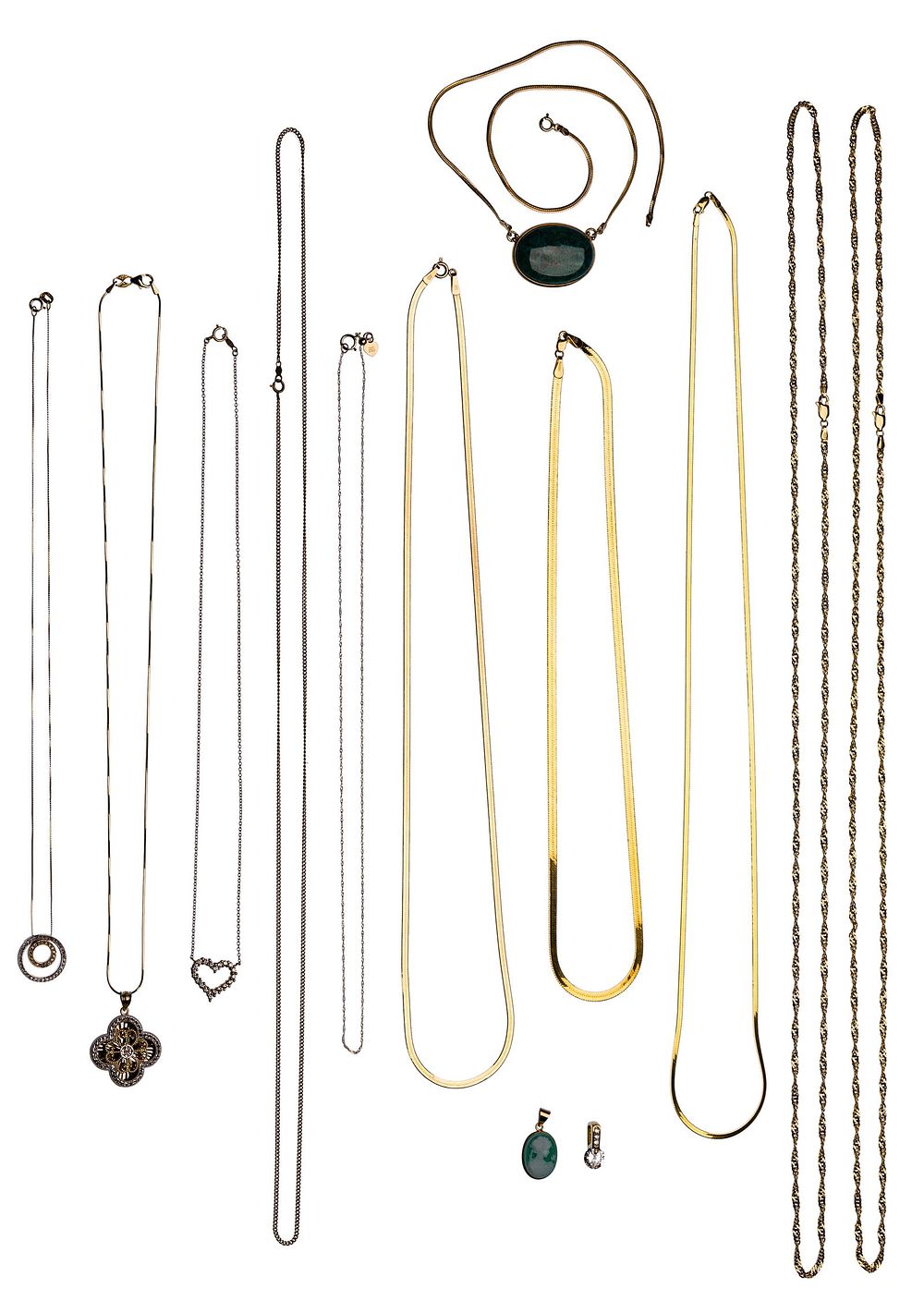 Lot 182: 14k Yellow Gold Necklace and Pendant Assortment