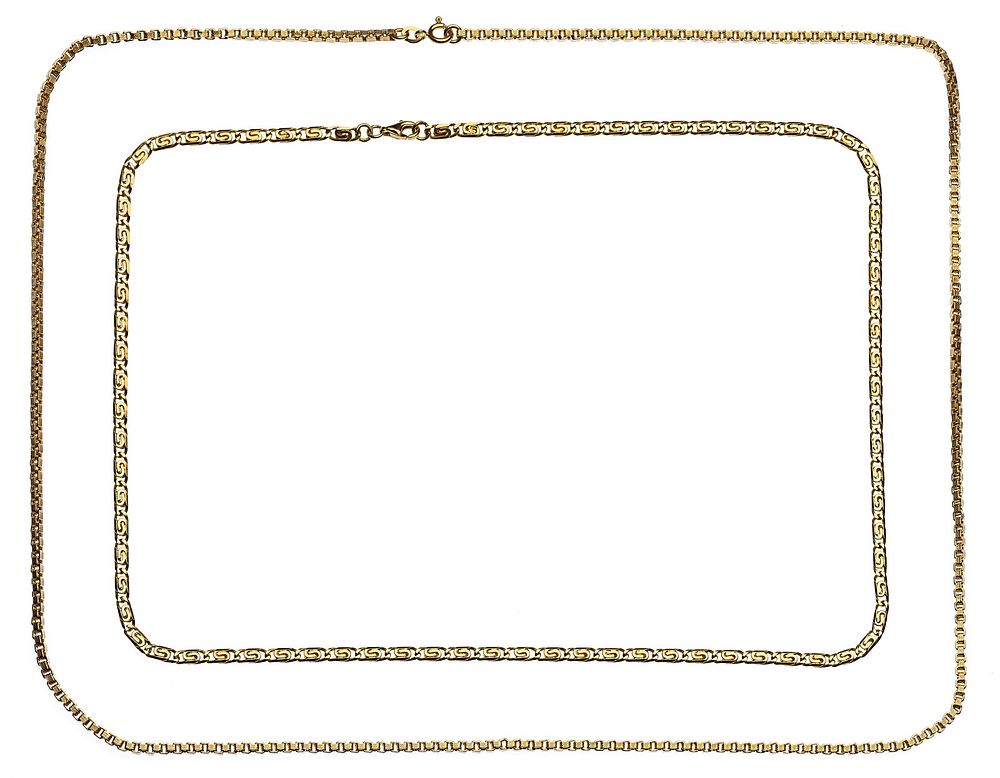 Lot 197: 18k Yellow Gold Necklaces