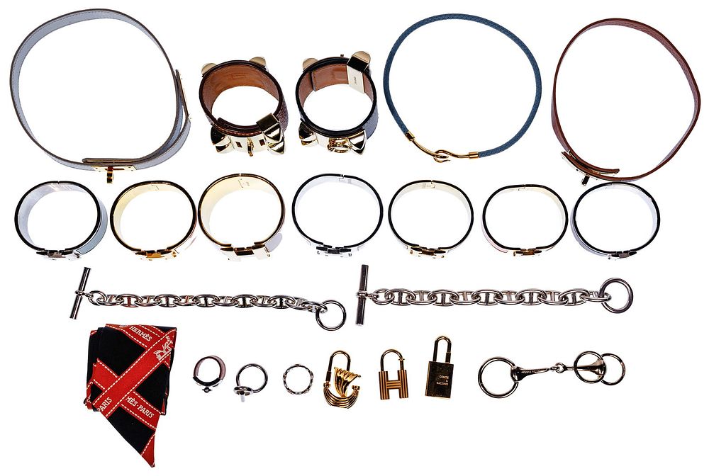 Lot 212: Hermes Sterling Silver and Costume Jewelry Assortment