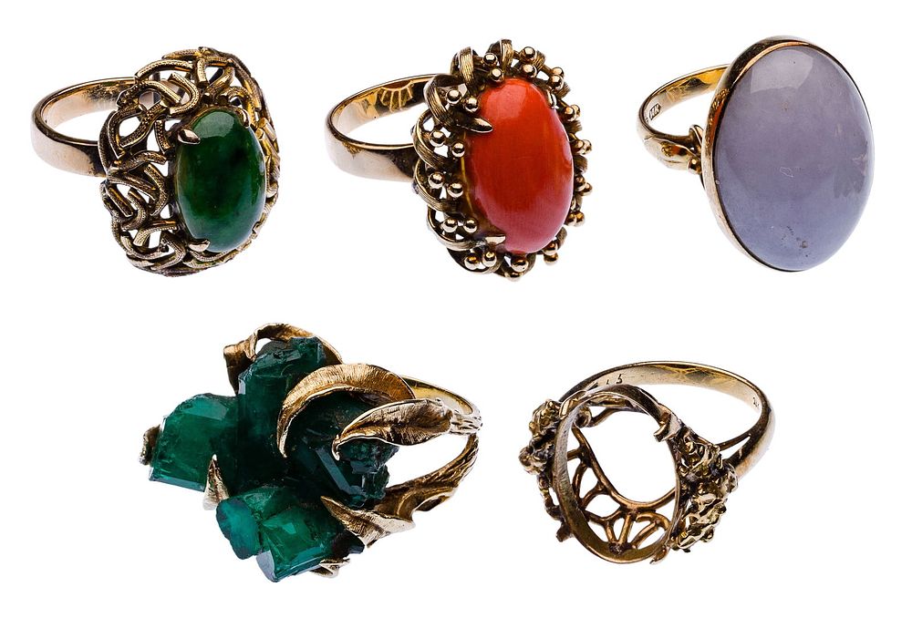 Lot 227: 14k Gold Ring Assortment