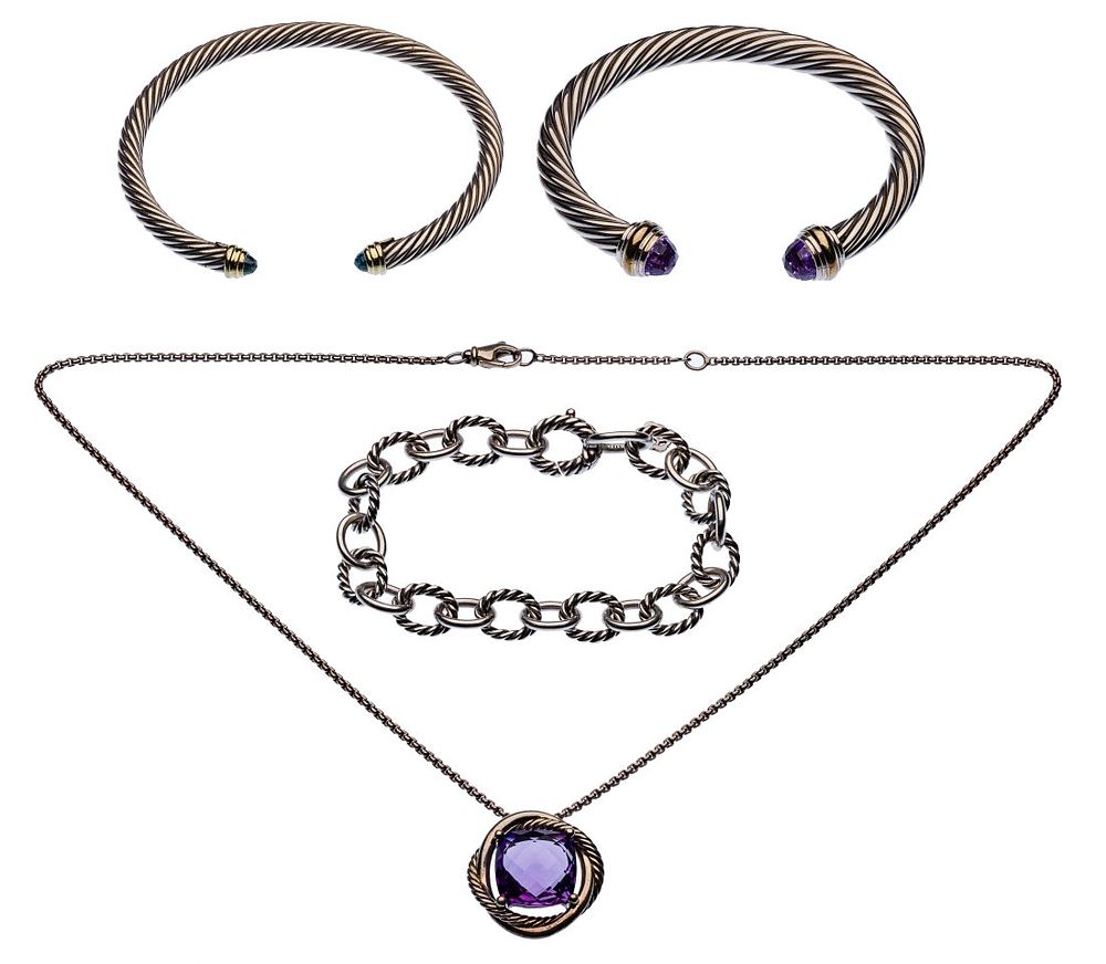 Lot 240: David Yurman Gold and Sterling Silver Jewelry Assortment