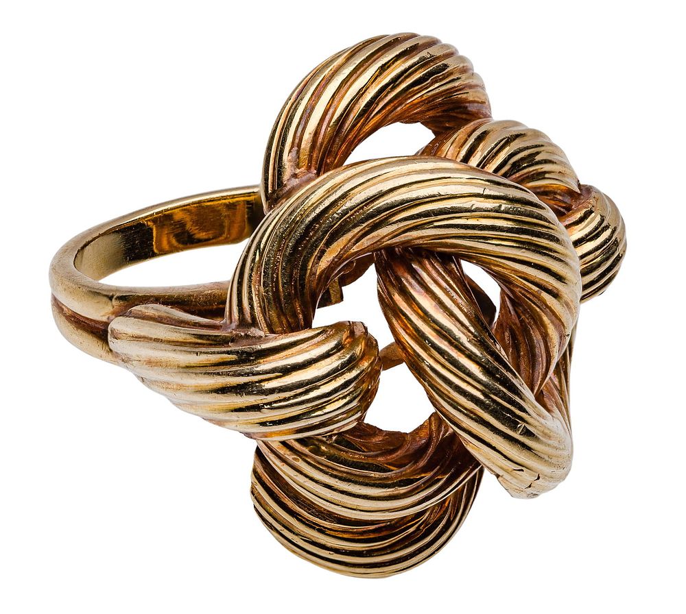 Lot 245: 18k Yellow Gold Knot Ring