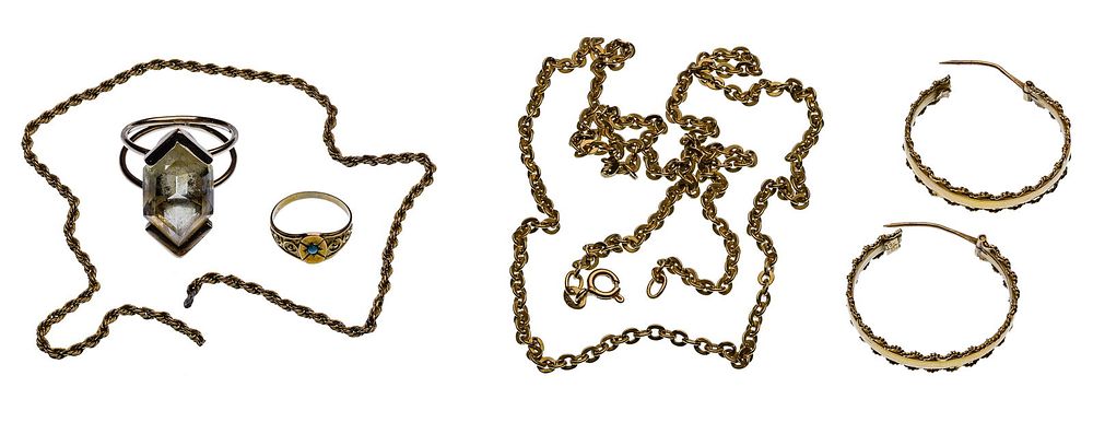 Lot 263: 18k and 10k Gold Jewelry Assortment
