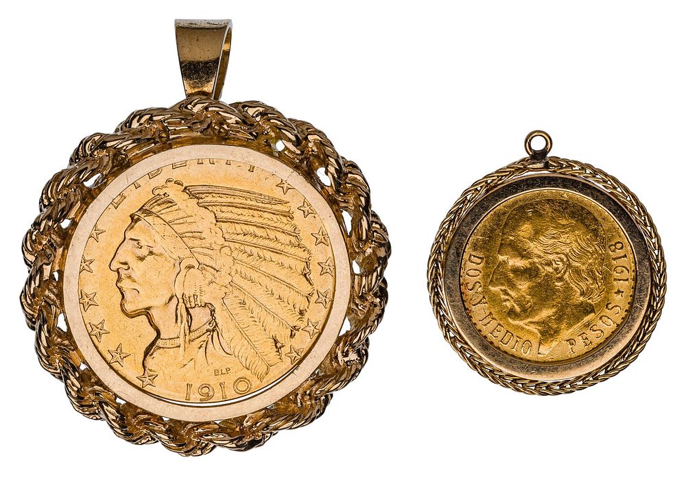 Lot 273: Gold Coin Pendants