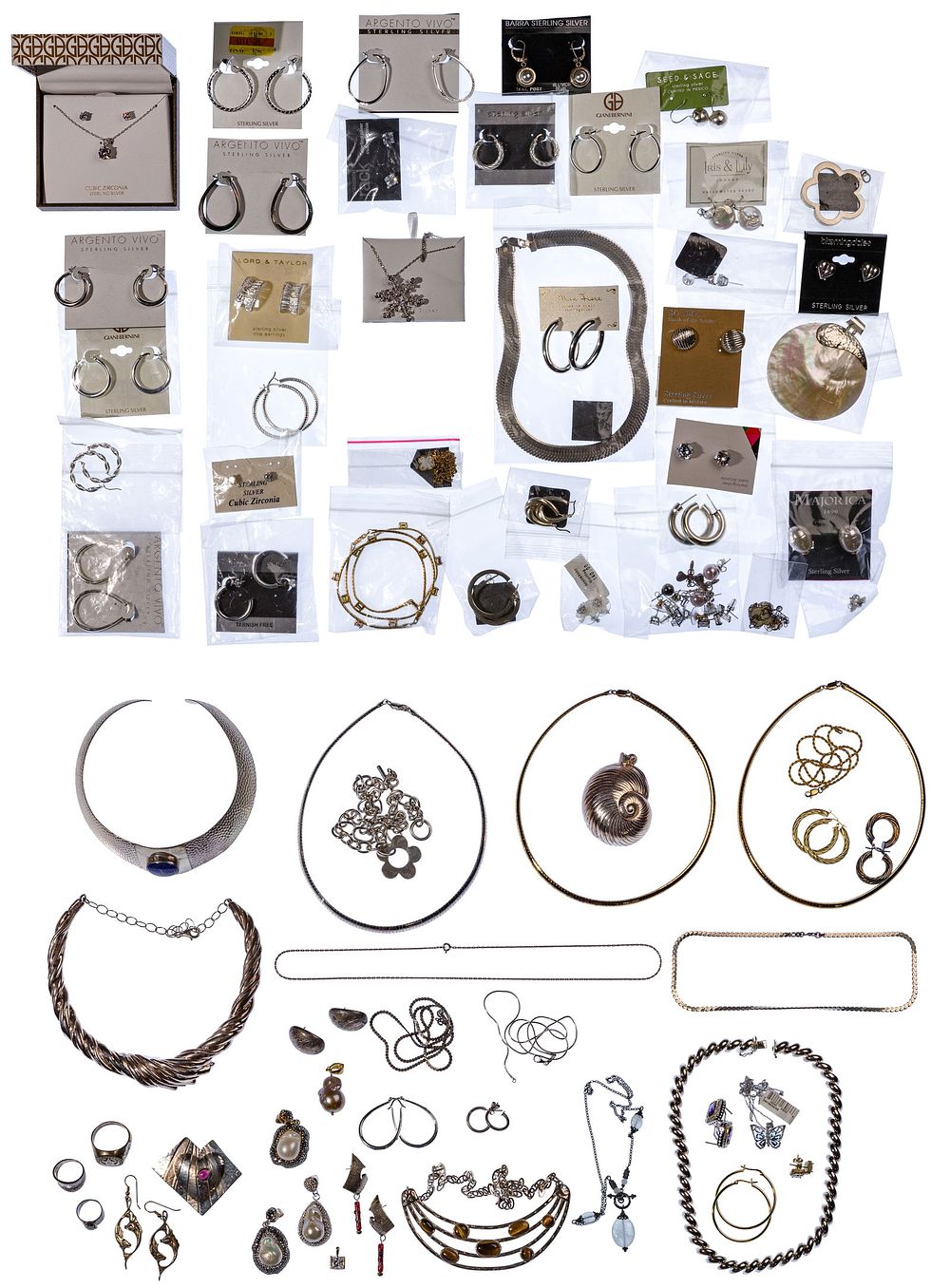 Lot 276: Sterling Silver Earring, Necklace and Pendant Assortment