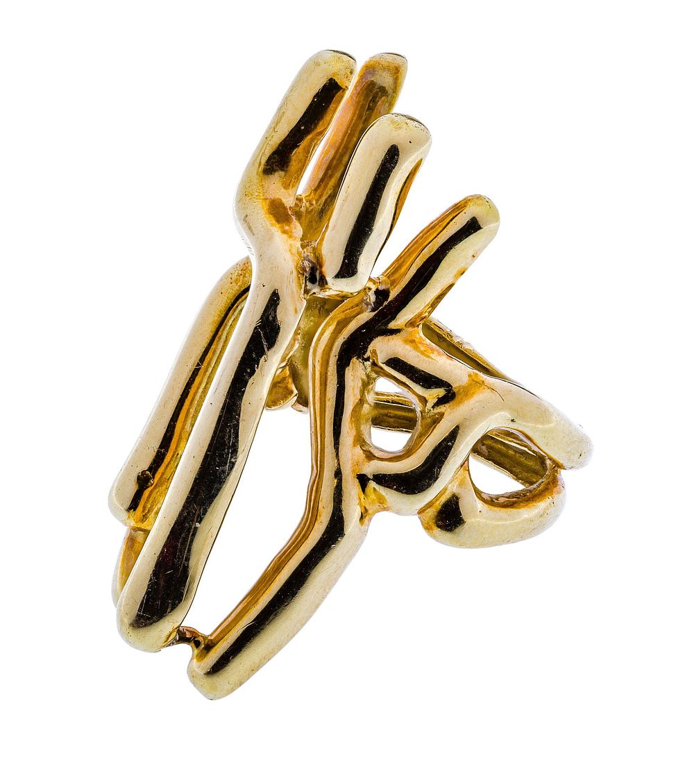 Lot 280: Ilias LaLaoUnis 18k Yellow Gold Ring
