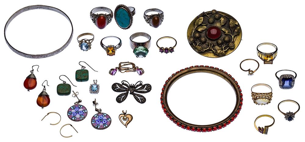 Lot 296: Gold, Sterling and Costume Jewelry Assortment