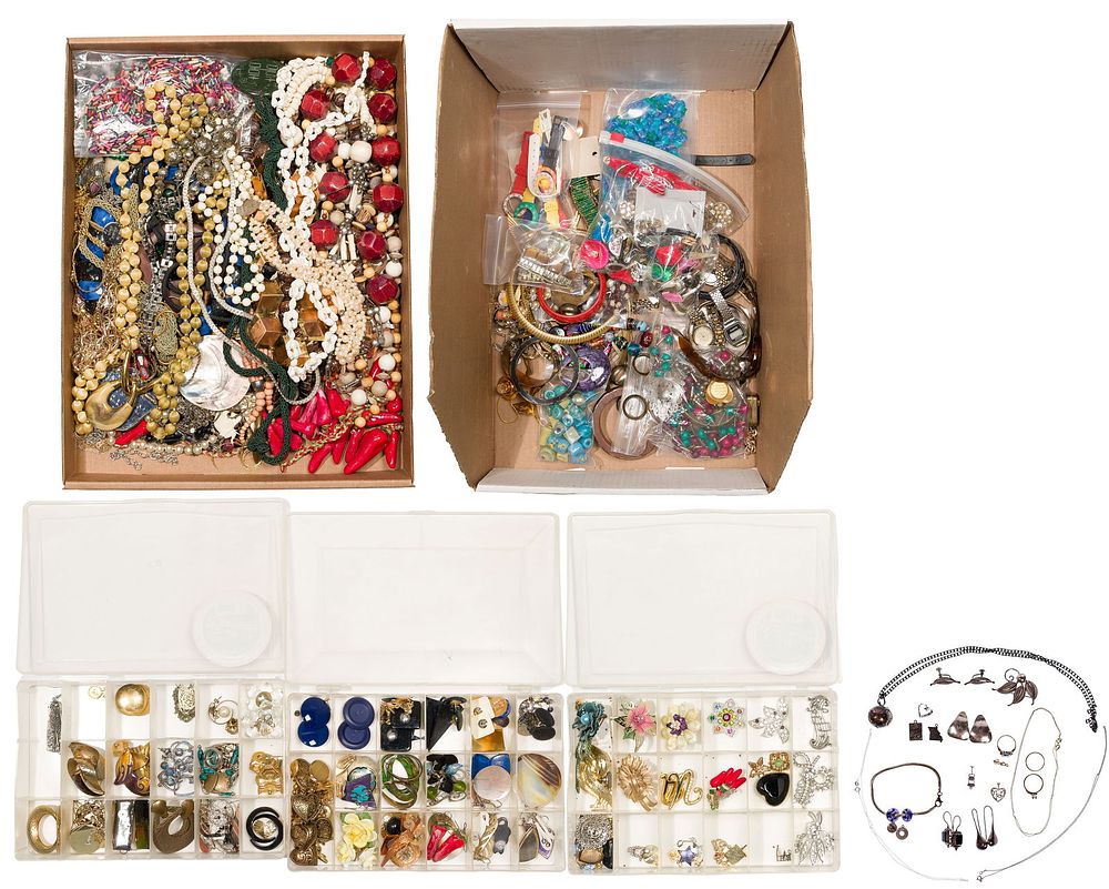 Lot 306: Gold, Sterling Silver and Costume Jewelry Assortment