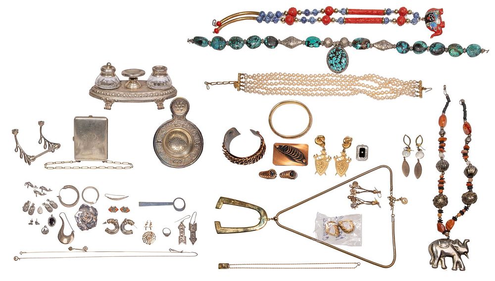 Lot 316: Gold, Silver and Costume Jewelry