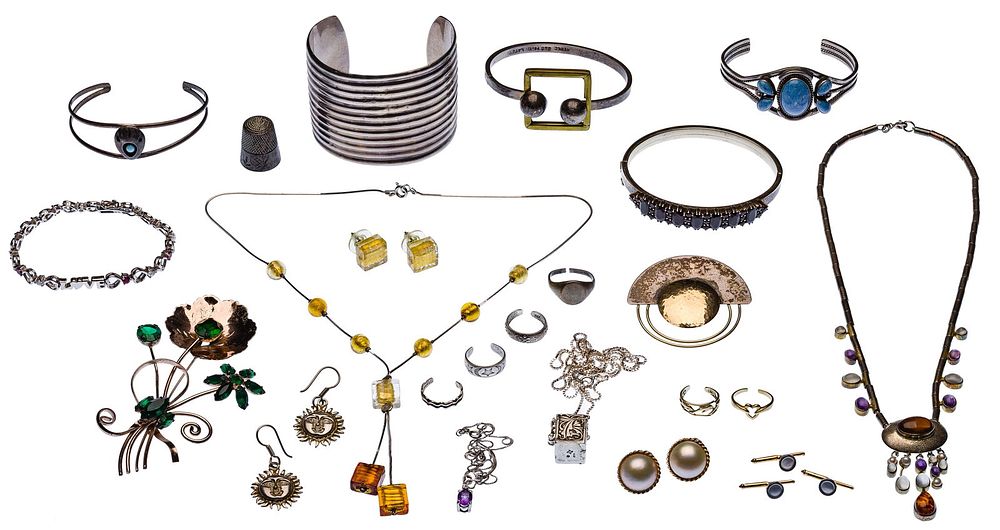 Lot 320: Mixed Gold and Sterling Silver Jewelry Assortment
