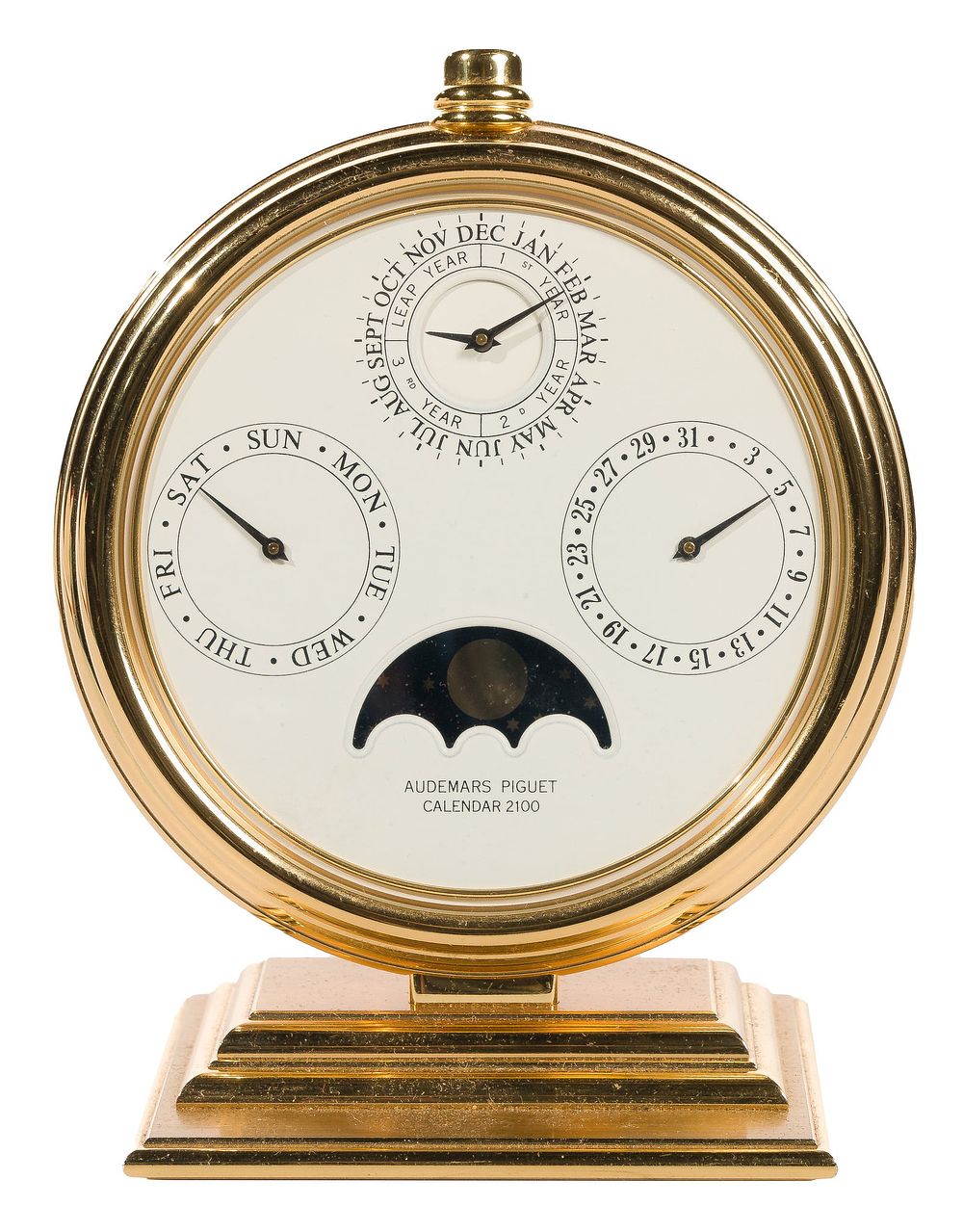 Lot 326: Audemars Piguet English Gilt Brass Perpetual Desk Calendar 2100