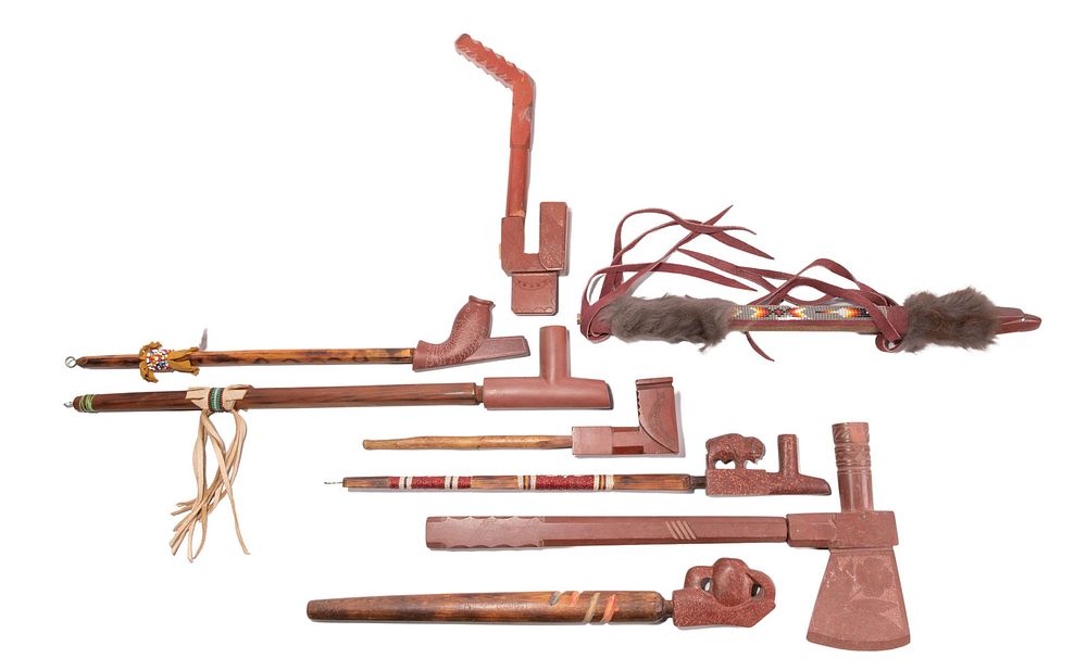 Lot 336: Native American Catlinite Pipe Assortment