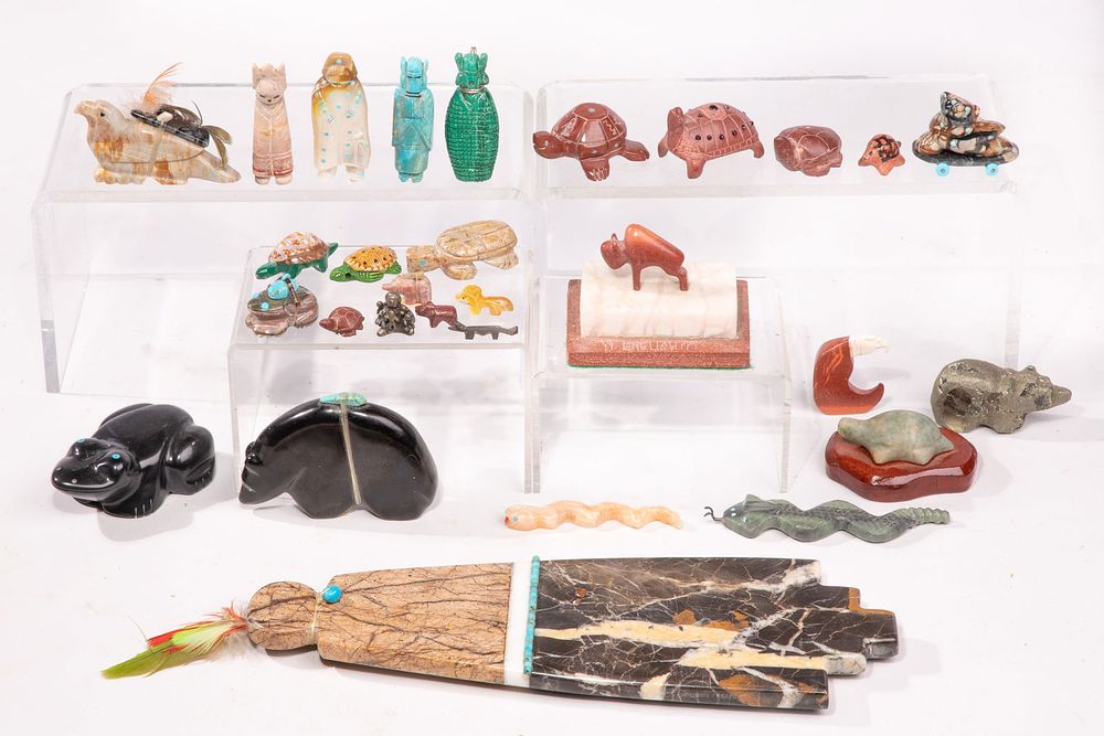 Lot 340: Zuni Fetish and Pueblo Carving Assortment