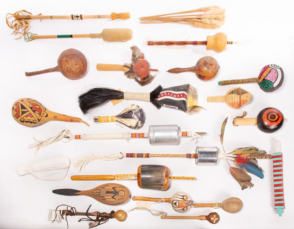 Lot 352: Native American Rattle Collection