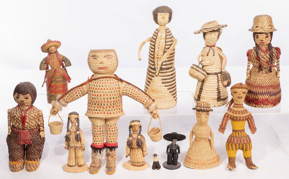 Lot 354: Native American Basketry Doll Assortment