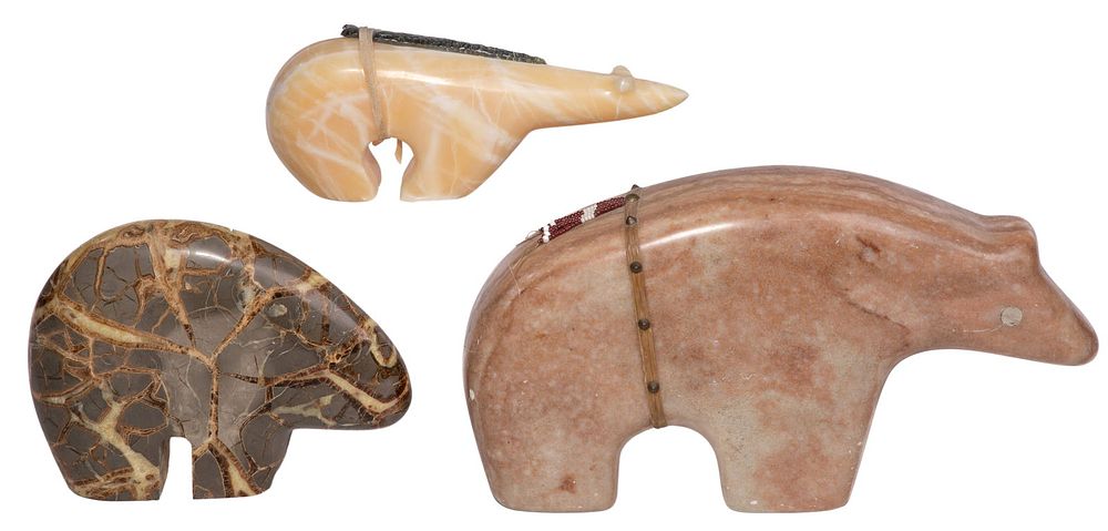 Lot 364: Native American Style Fetish Stone Bear Assortment