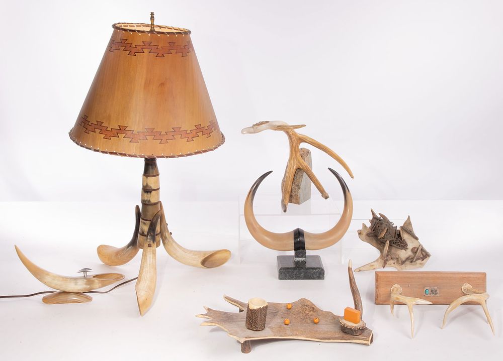 Lot 366: Cow Horn and Antler Assortment