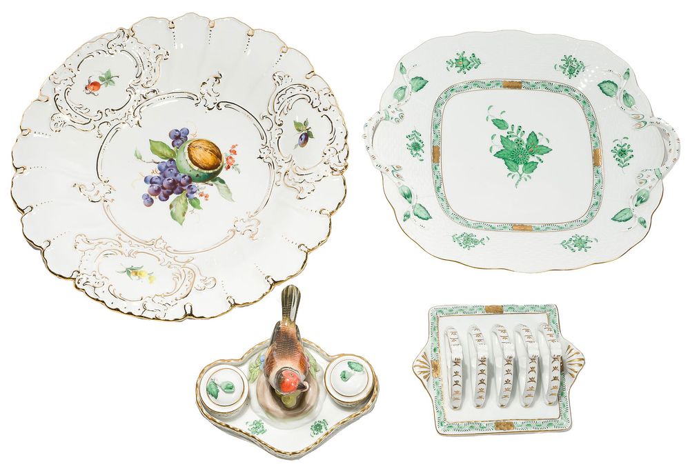 Lot 404: Herend and Meissen Porcelain Assortment
