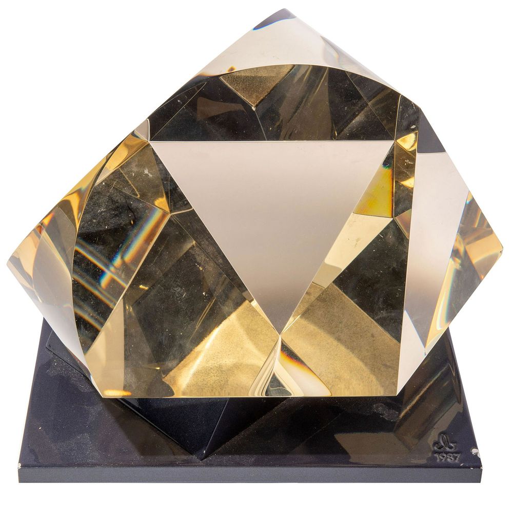 Lot 154: Karl Berg (German, b.1943) Art Glass Sculpture on Stand