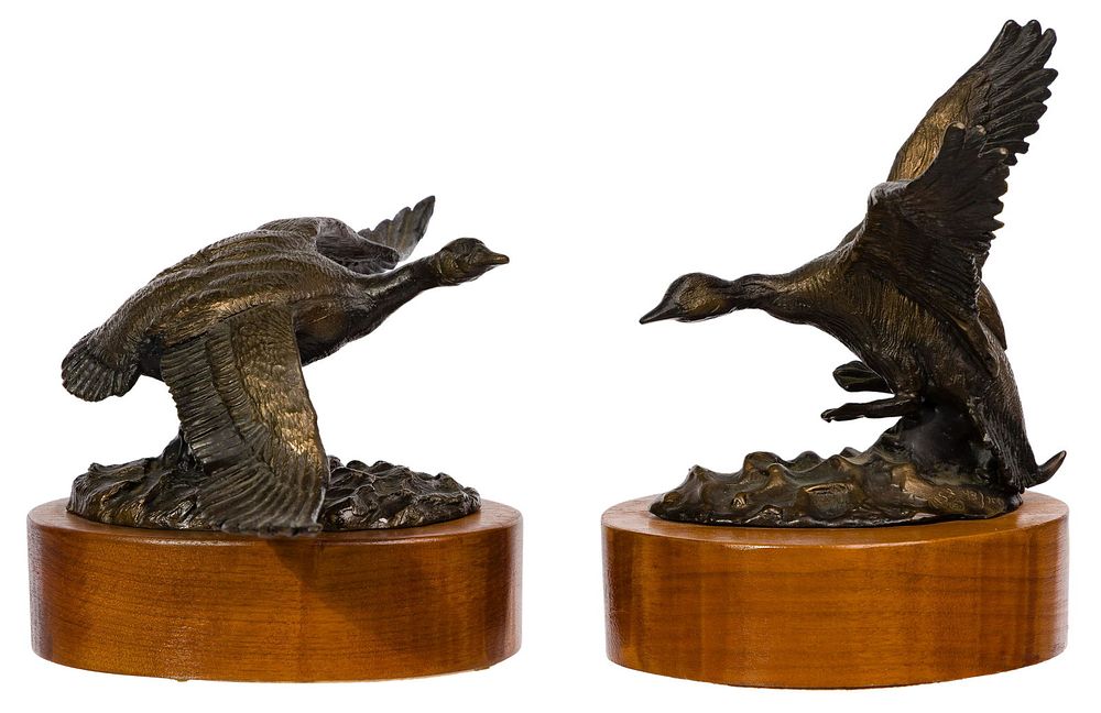 Lot 168: Ronald Sweeten (American, 20th Century) Bronze Bird Sculptures