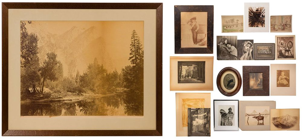 Lot 170: Carleton Watkins (American, 1829-1916) 'The Three Brothers, Yosemite' Albumen Print