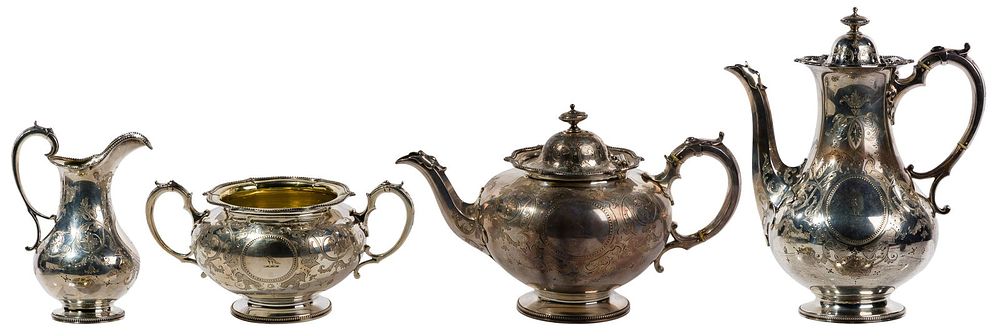 Lot 183: Edward & John Barnard Sterling Silver Beverage Service