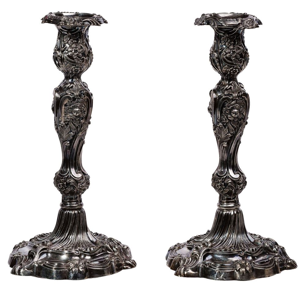 Lot 188: Henry Wilkinson & Co. Sterling Silver Candleholders