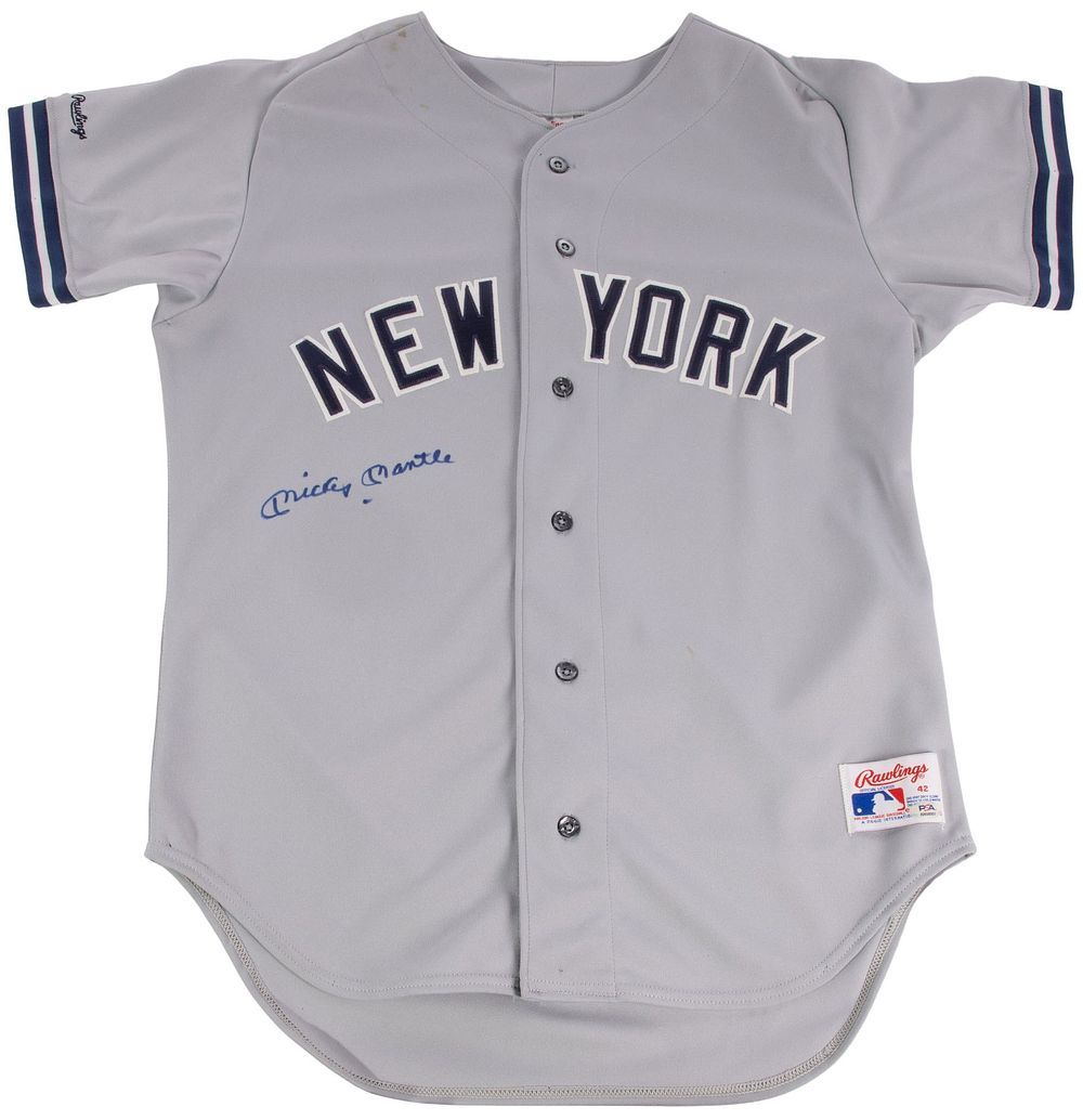 Lot 276: Mickey Mantle Autographed New York Yankees Jersey PSA