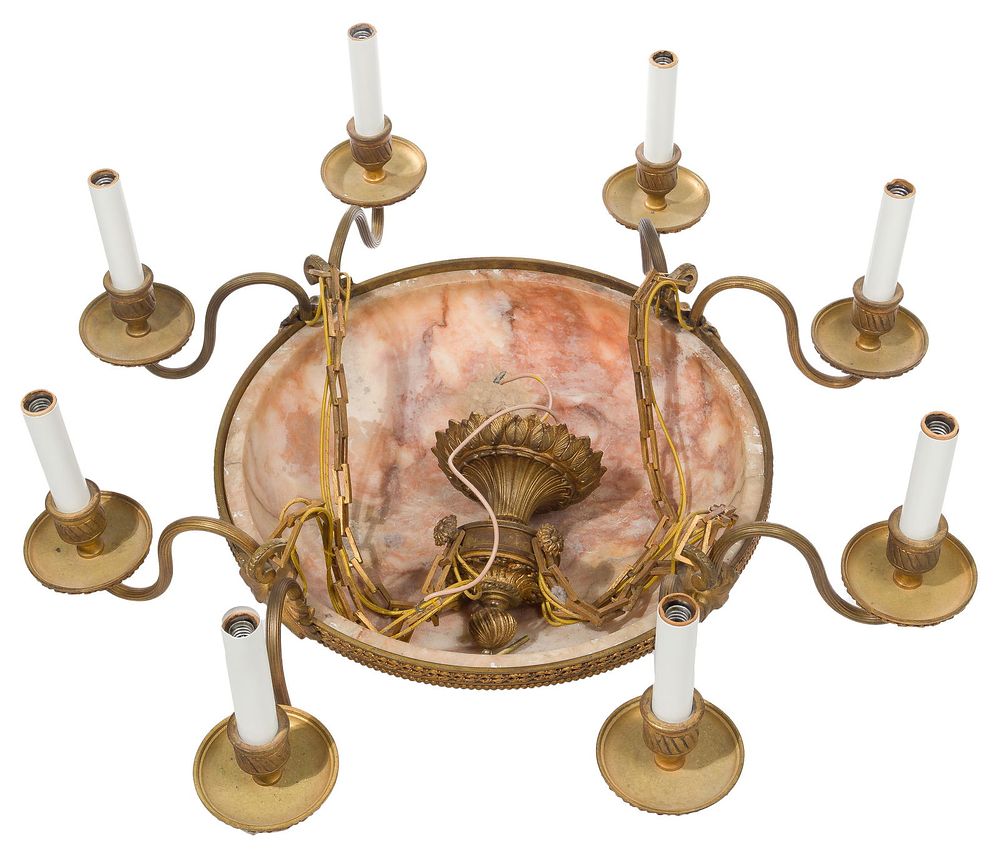 Lot 329: Alabaster Chandelier